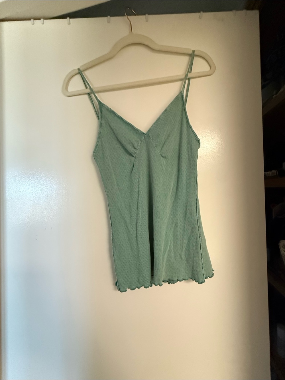 Free People Mint Green Ribbed V-Neck Cami